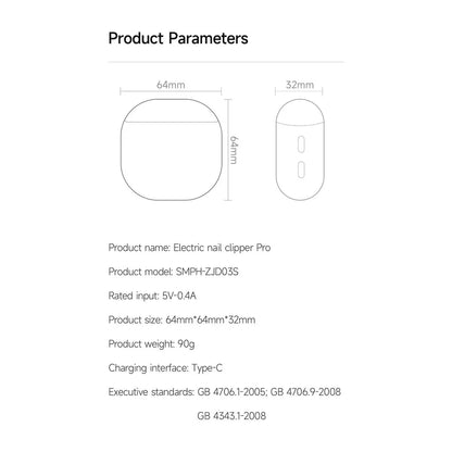 Pro Touch Electric Nail Clipper with Infrared Protection and LED Light for Effortless, Safe, and Precise Nail Trimming