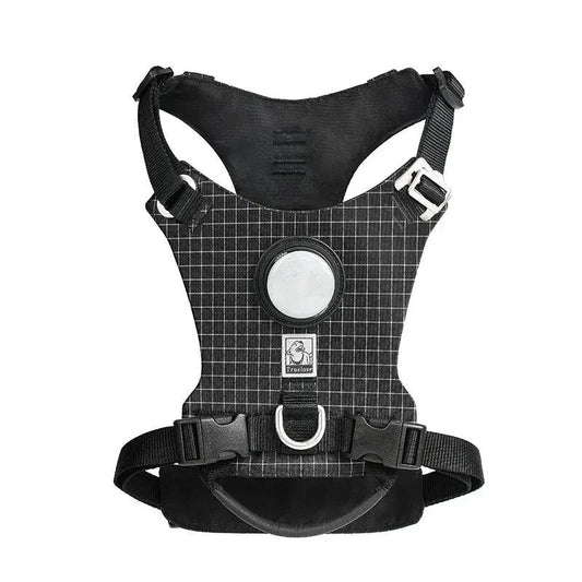 Adjustable LED pet safety harness with 19 vibrant colour modes for maximum visibility during outdoor activities