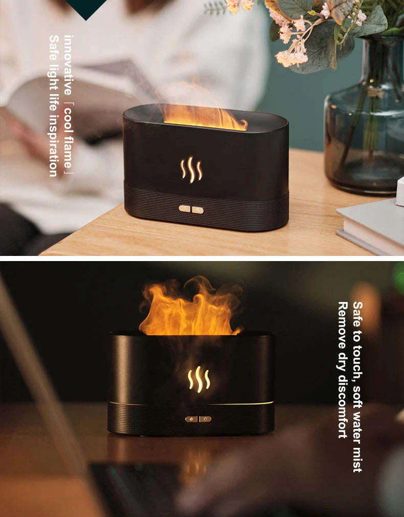 Premium Flame Humidifier with Aromatic Mist and Mesmerising Lighting Effect
