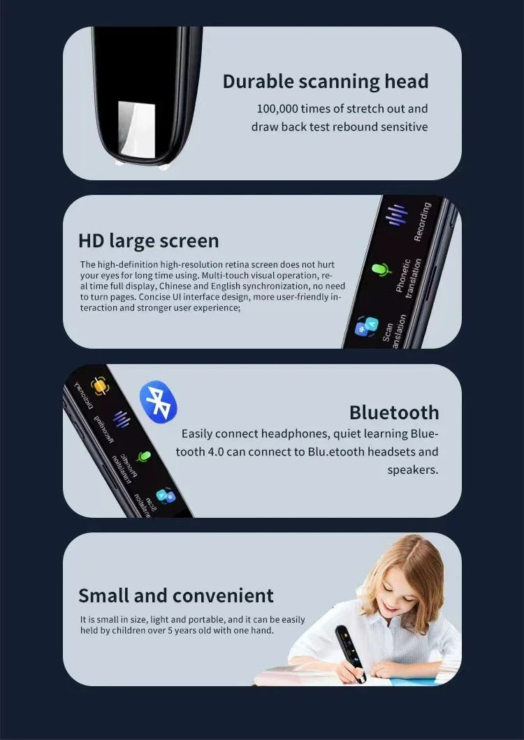 International Edition Scanning Translation Pen with advanced optical character recognition technology for seamless multilingual translation