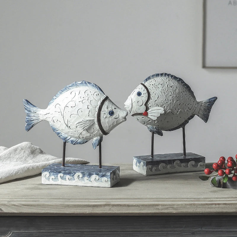 Elegant resin ornament of a toothed deep-sea fish, a nature-inspired accent piece for home decor