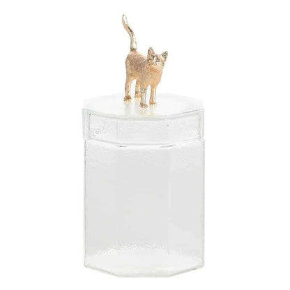 Premium glass food storage jar with a stylish rabbit-shaped lid, ideal for storing dry goods, snacks, and homemade preserves in the kitchen.