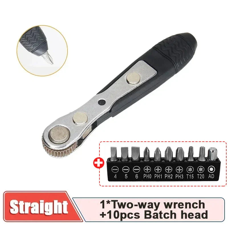 Compact Mini Ratchet Wrench & Screwdriver with magnetic adsorption and quick-release mechanism for precise repair work in tight spaces