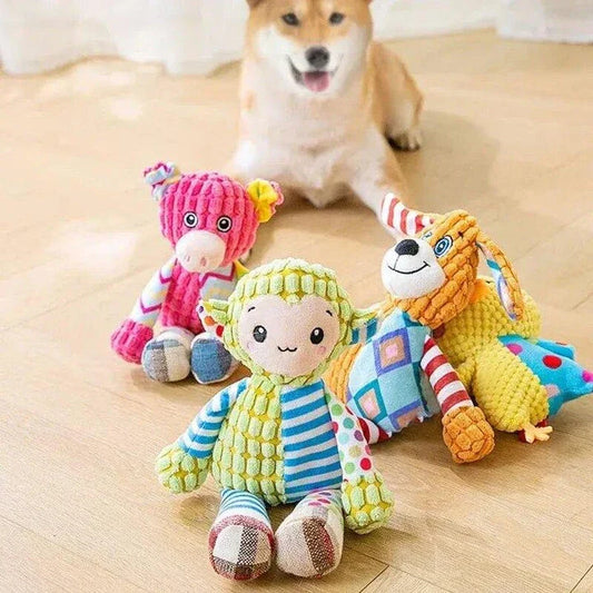 Adorable animal-shaped squeaky chew toy for playful pets in the UK