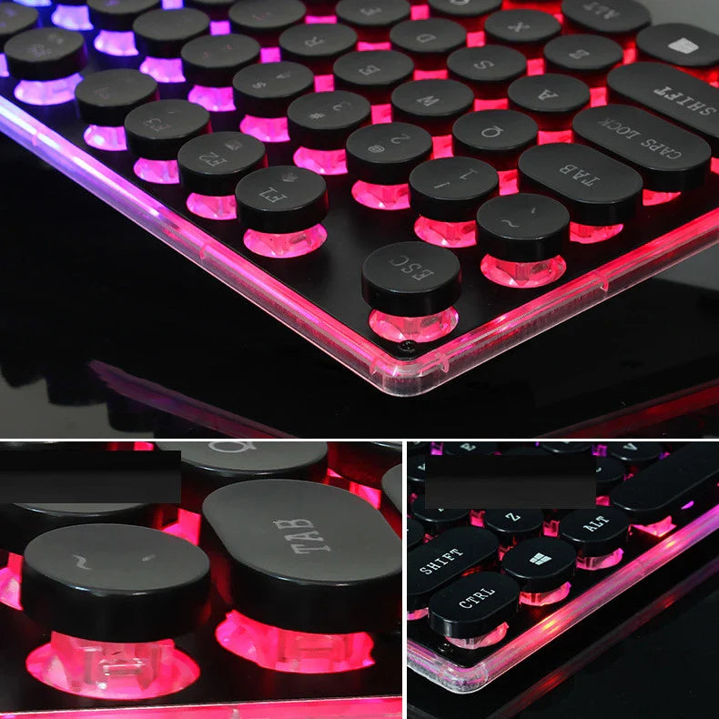 Brilliantly illuminated wired keyboard and mouse set with crystal-clear backlighting and sleek, sophisticated design