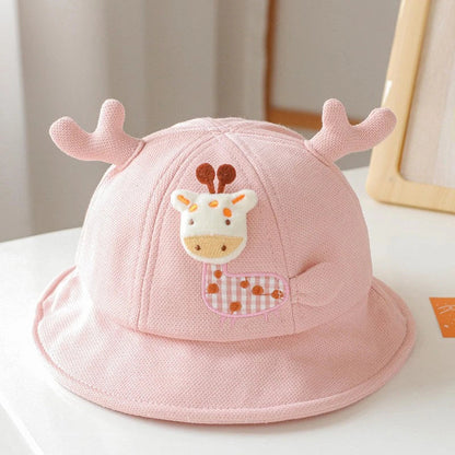 Adorable baby bucket hat with cute cartoon animal designs and playful ears, perfect for sun protection and style