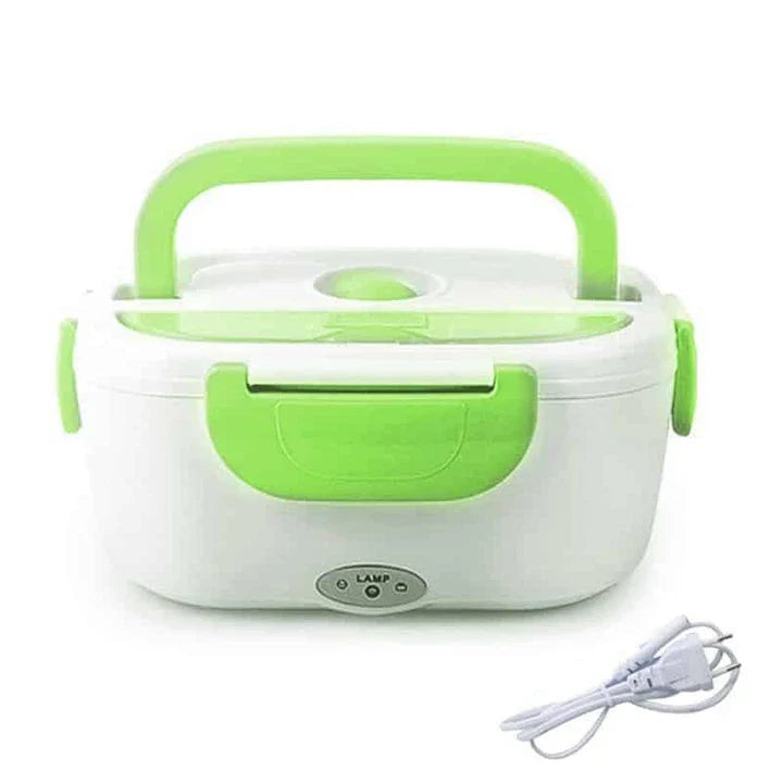 Portable Electric Heating Lunch Box with 1.2-litre capacity, 40-watt heating, and durable plastic construction for hot, freshly prepared meals on the go.