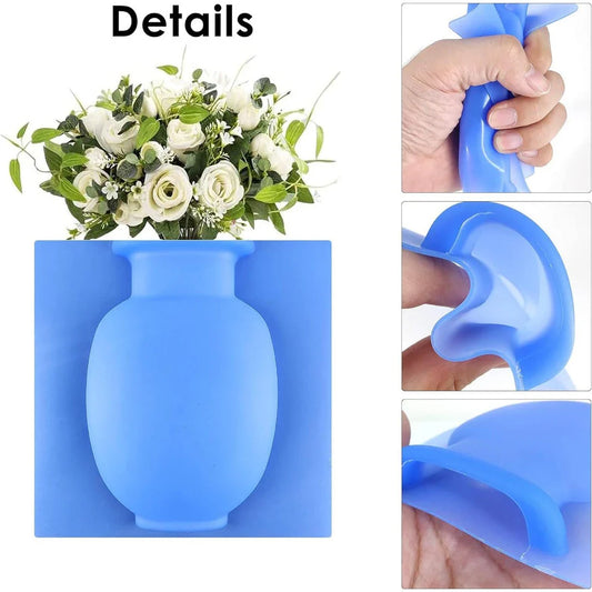 Elegant silicone suction wall vase in pink, designed to hold various plant sizes and fit seamlessly in modern homes