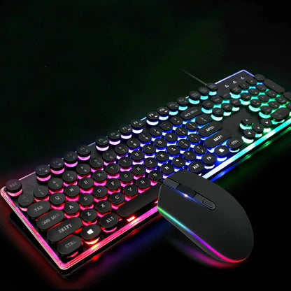 Brilliantly illuminated wired keyboard and mouse set with crystal-clear backlighting and sleek, sophisticated design