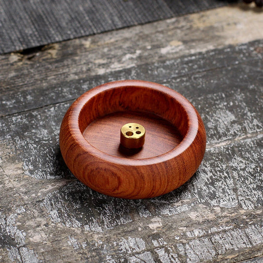 Elegant black sandalwood incense holder with multiple caliber burners for different sized incense sticks
