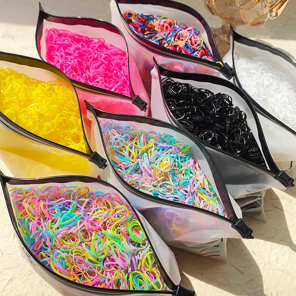 500 Vibrant and Durable Disposable Hair Bands for Girls in Various Colours