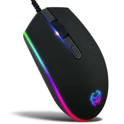 Brilliantly illuminated wired keyboard and mouse set with crystal-clear backlighting and sleek, sophisticated design