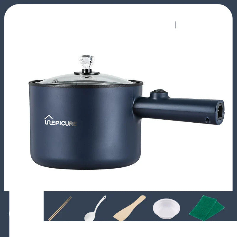 Emerald Green or Sapphire Blue Multi-Function Electric Cooker with Steaming Grid and Intuitive Controls