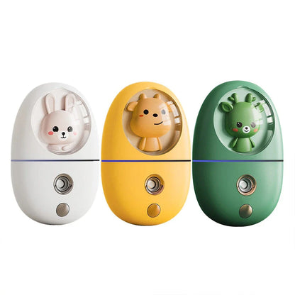 Compact Cartoon Facial Humidifier: A portable device that delivers a fine mist to hydrate and nourish your skin anytime, anywhere.