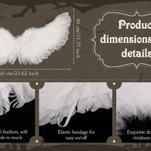 Captivating 3D Angel & Devil Wings in angelic white and devilish black colours, perfect for Halloween, masquerade, and costume parties