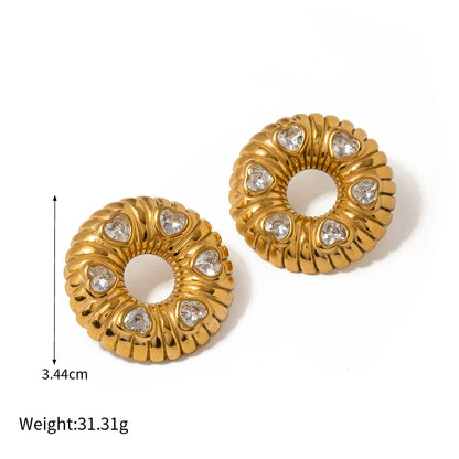 Elegant 18K gold plated minimalist jewellery set with O-shaped earrings and necklace, crafted from durable stainless steel for timeless style.