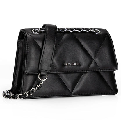 Premium PU leather shoulder bag with a chic diamond pattern, perfect for everyday elegance and versatility.