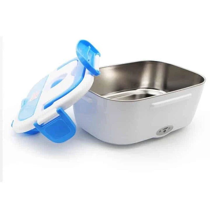 Portable Electric Heating Lunch Box with 1.2-litre capacity, 40-watt heating, and durable plastic construction for hot, freshly prepared meals on the go.