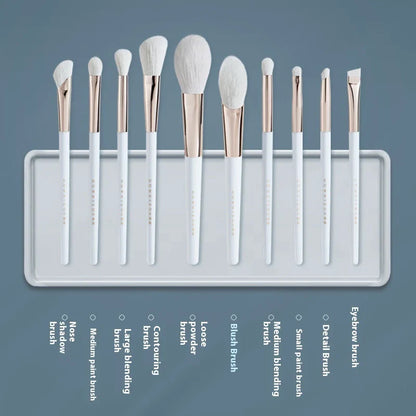 Deluxe 10-Piece Portable Makeup Brush Set with Premium Synthetic Fibres for Flawless, Radiant Makeup Application