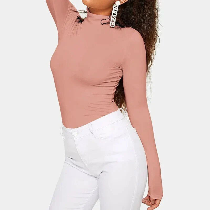 Elegant turtleneck jumper in a solid coffee colour, perfect for cosy autumn and winter wear
