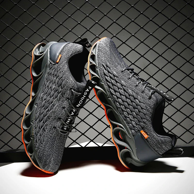 Premium soft-sole men's running shoes in a variety of colours, featuring a stylish and comfortable design perfect for British gentlemen.