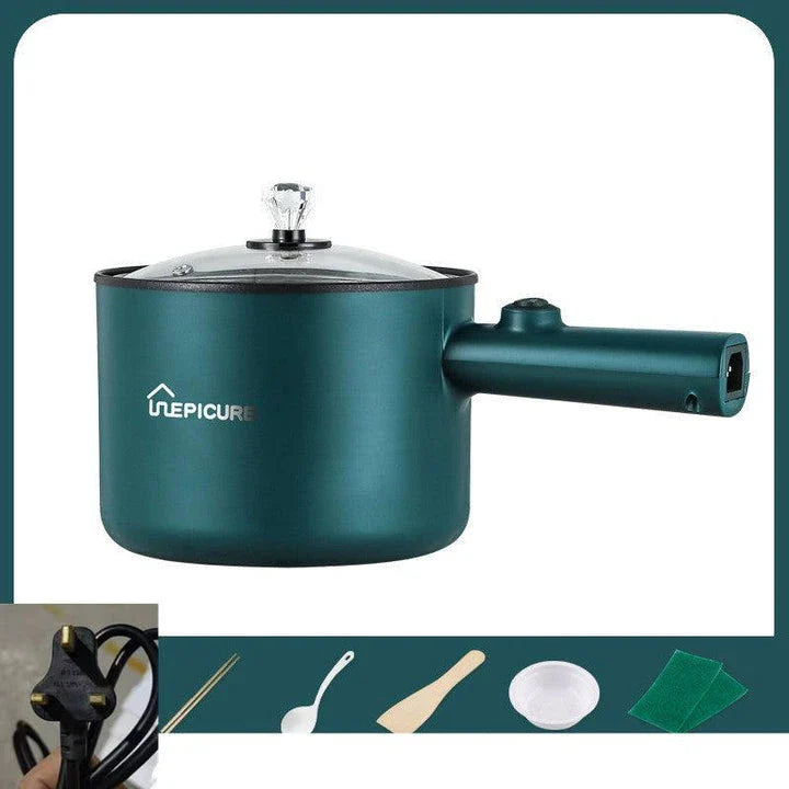 Emerald Green or Sapphire Blue Multi-Function Electric Cooker with Steaming Grid and Intuitive Controls