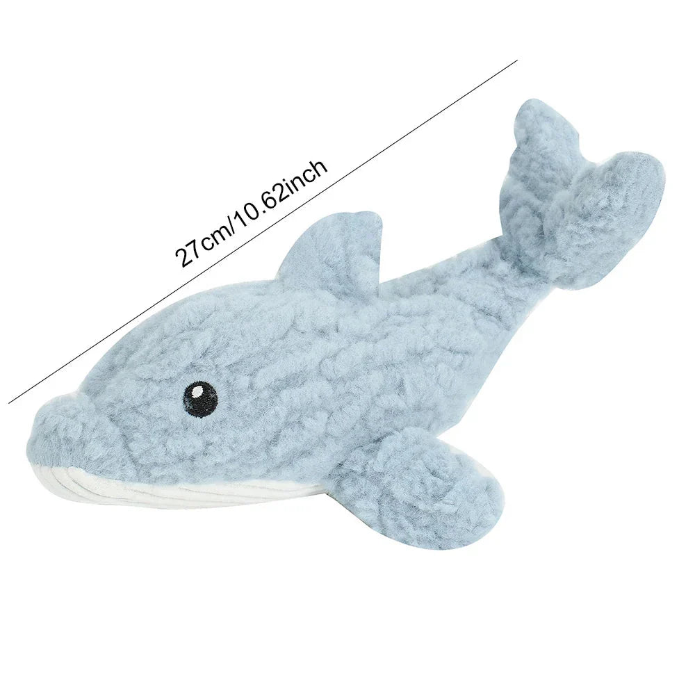 Durable plush squeaky crocodile-shaped dog toy made of premium fleece for safe, engaging playtime