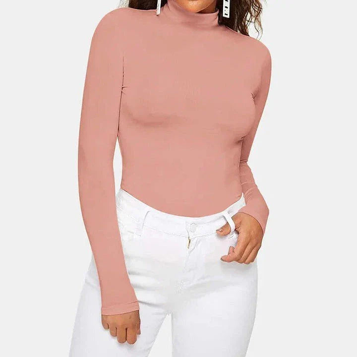 Elegant turtleneck jumper in a solid coffee colour, perfect for cosy autumn and winter wear