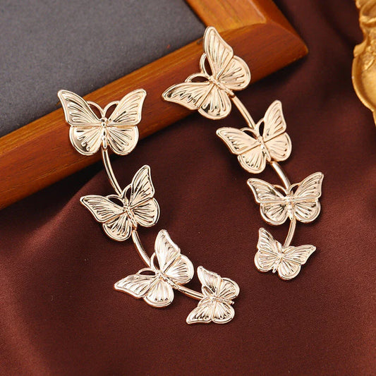 Bohemian vintage butterfly drop earrings made of premium zinc alloy for a captivating and durable look