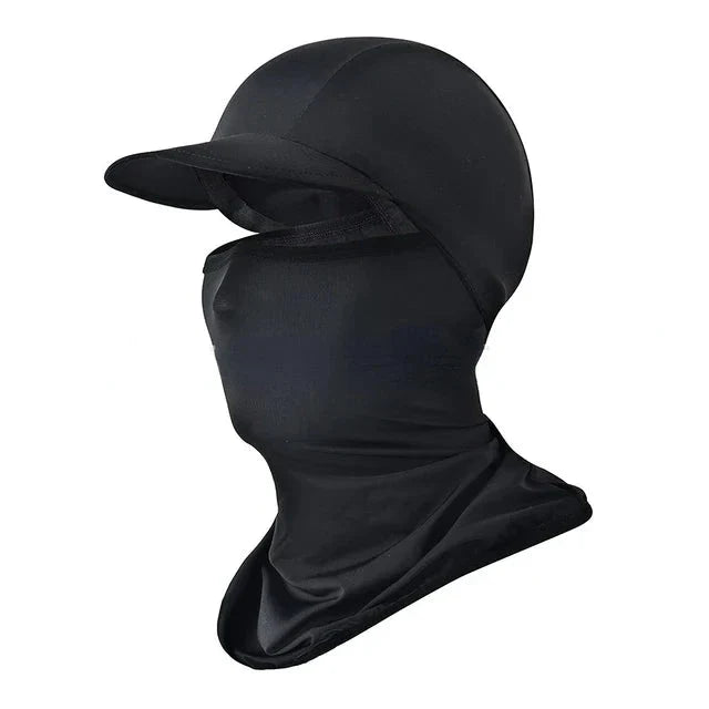 A grey ice silk sun shield hat with an adjustable, breathable design for outdoor activities