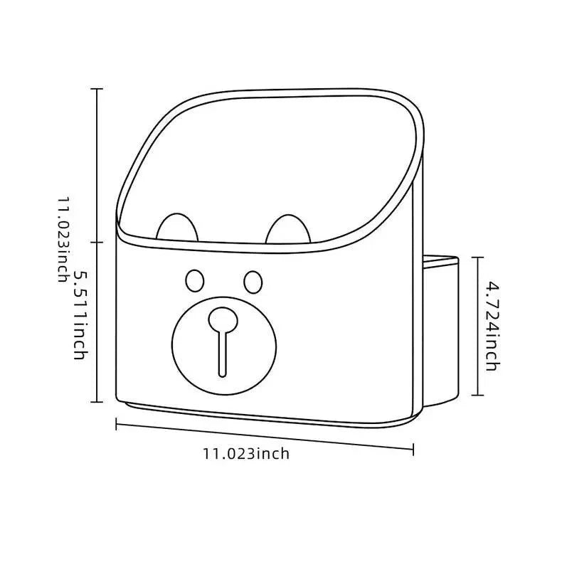 Cute Cartoon Leather Car Seat Organiser with Multi-Function Storage for Papers, Cups, and Phablet
