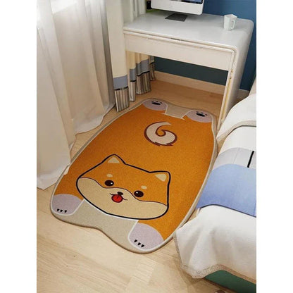 Charming animal-themed decorative rugs in various designs, including cats, foxes, lions, dogs, bunnies, wolves, and bears, adding a touch of whimsy and warmth to living rooms, bedrooms, and other cosy spaces.