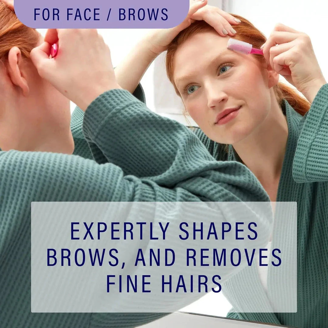 Precision Facial and Eyebrow Razors for Women - Removes Peach Fuzz, Shapes Brows, and Exfoliates Skin