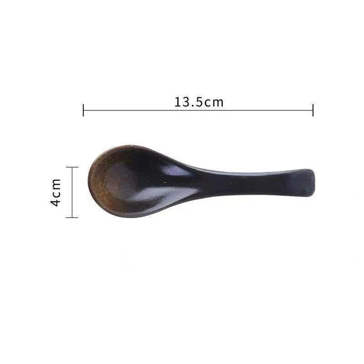 Elegant Japanese ceramic soup spoon in various colours for refined dining