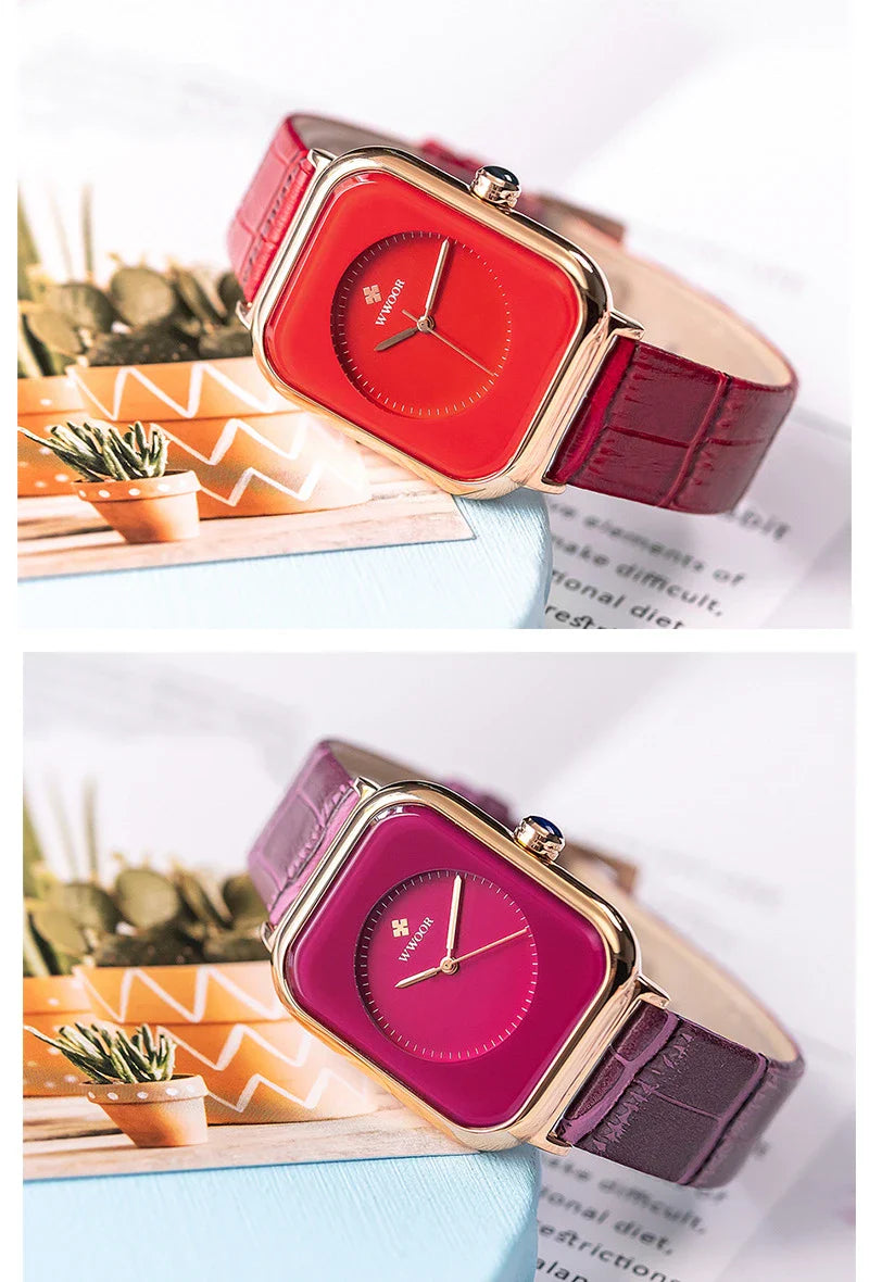 Elegant Quartz Ladies Watch with a sleek, square-shaped face and a high-quality quartz movement, the perfect accessory for the modern British woman.