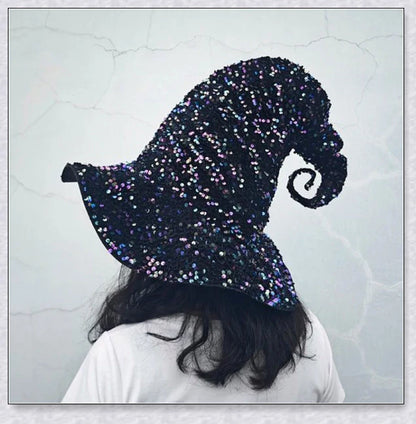 Starrywitch Sequin Witch Hat with sparkling sequins for a bewitching, enchanting Halloween costume accessory