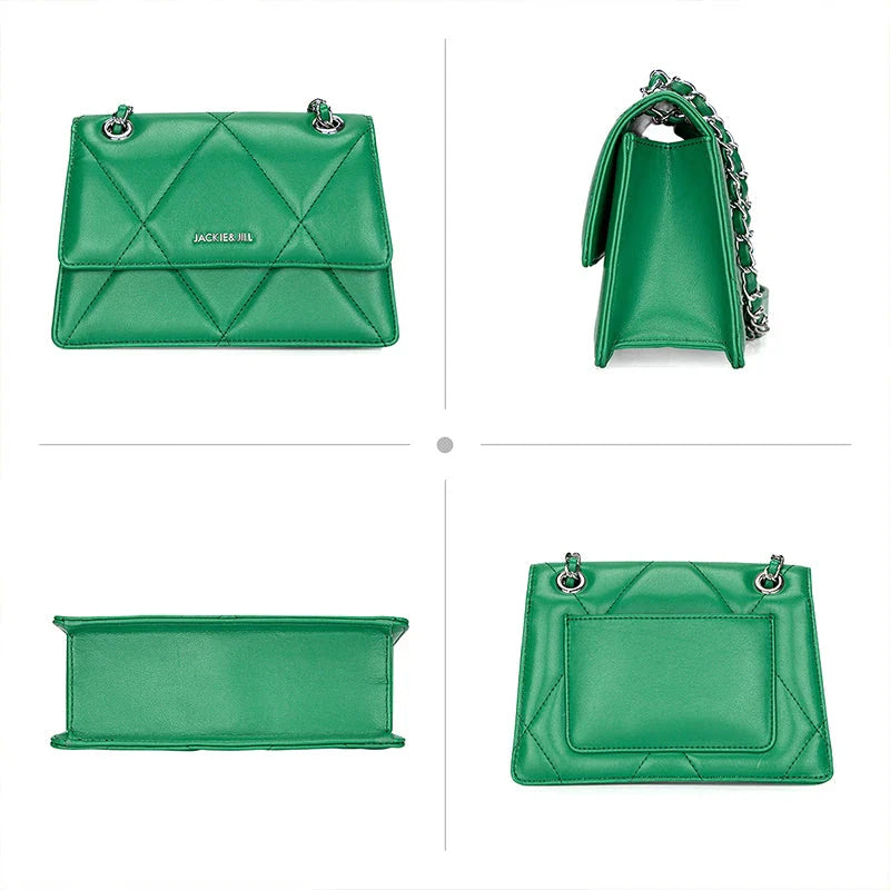 Premium PU leather shoulder bag with a chic diamond pattern, perfect for everyday elegance and versatility.