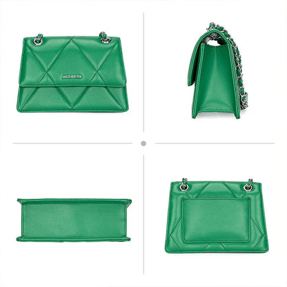Premium PU leather shoulder bag with a chic diamond pattern, perfect for everyday elegance and versatility.