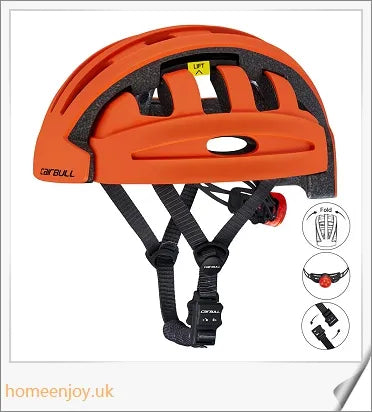 Foldable bicycle helmet made with premium materials for superior impact protection and ventilation