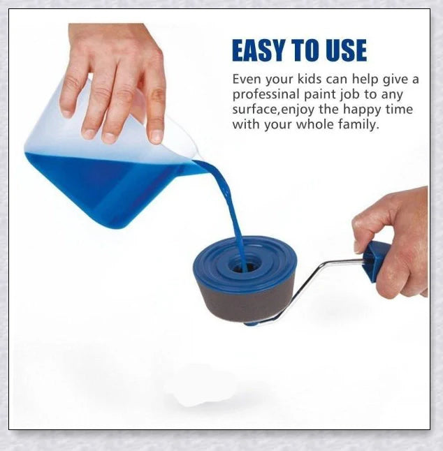Paint Roller Pro No-Mess Kit with large paint chamber and micro-fibre roller head for flawless, mess-free painting