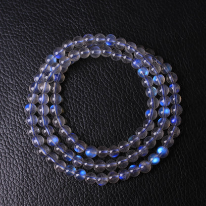 Elegant Grey Moonstone Trio Bracelet with adjustable design and captivating trio of natural grey moonstone circles