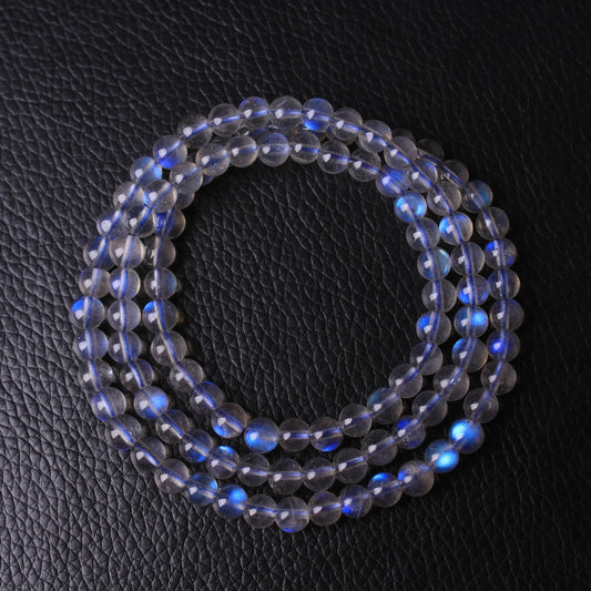 Elegant Grey Moonstone Trio Bracelet with adjustable design and captivating trio of natural grey moonstone circles