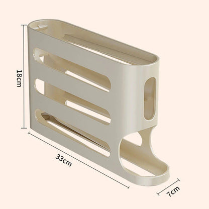 Egg Holder Organizer with Sliding Rail Shelf for Refrigerator - Durable, Space-Saving Design Holds Up to 30 Eggs