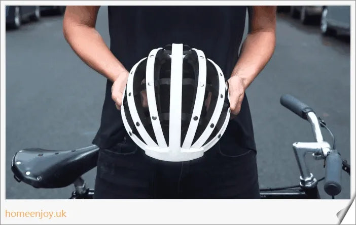 Foldable bicycle helmet made with premium materials for superior impact protection and ventilation