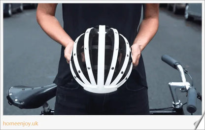 Foldable bicycle helmet made with premium materials for superior impact protection and ventilation