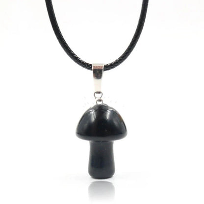 Elegant crystal mushroom pendant necklace with adjustable chain and sparkling natural gemstones