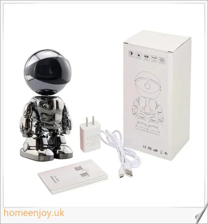 Advanced 360-degree panoramic security camera with motion tracking, voice control, and stylish design