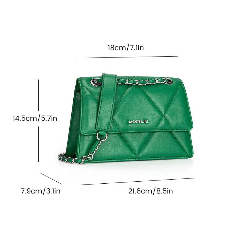 Premium PU leather shoulder bag with a chic diamond pattern, perfect for everyday elegance and versatility.