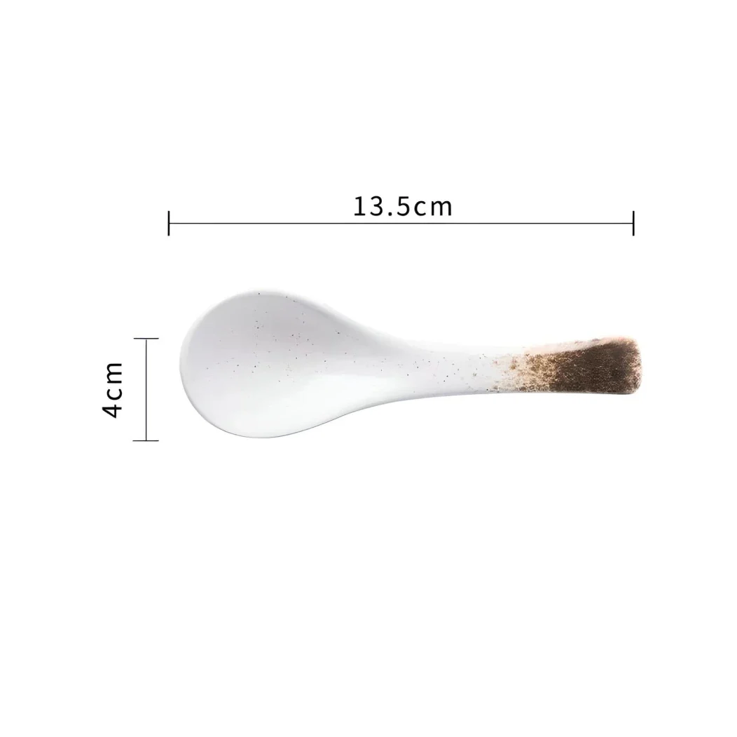 Elegant Japanese ceramic soup spoon in various colours for refined dining
