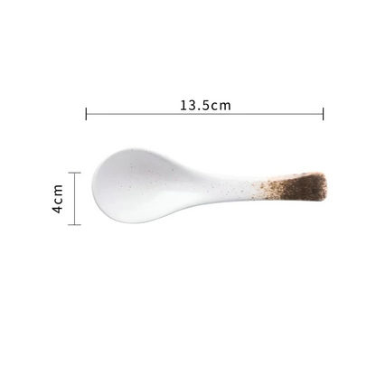 Elegant Japanese ceramic soup spoon in various colours for refined dining